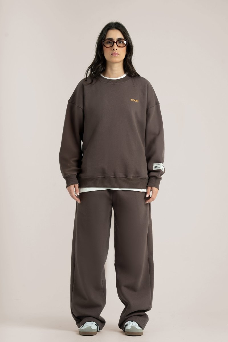 Brown Logo II PL Oversized Sweatshirt - Baynoire