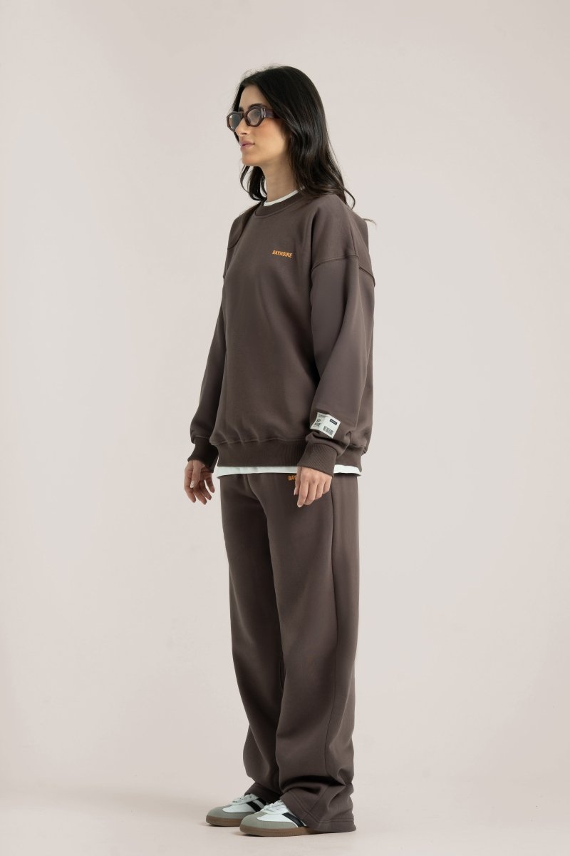Brown Logo II PL Oversized Sweatshirt - Baynoire