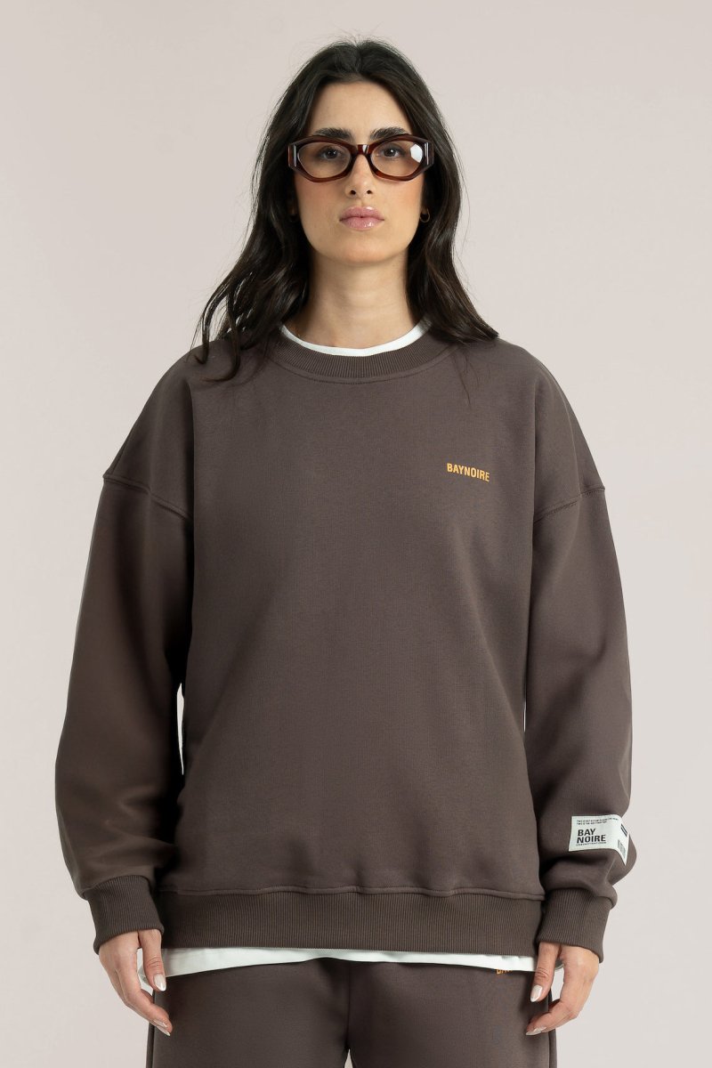 Brown Logo II PL Oversized Sweatshirt - Baynoire