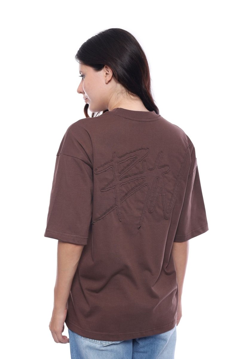 Brown Varsity BYN Oversized T-shirt - Baynoire