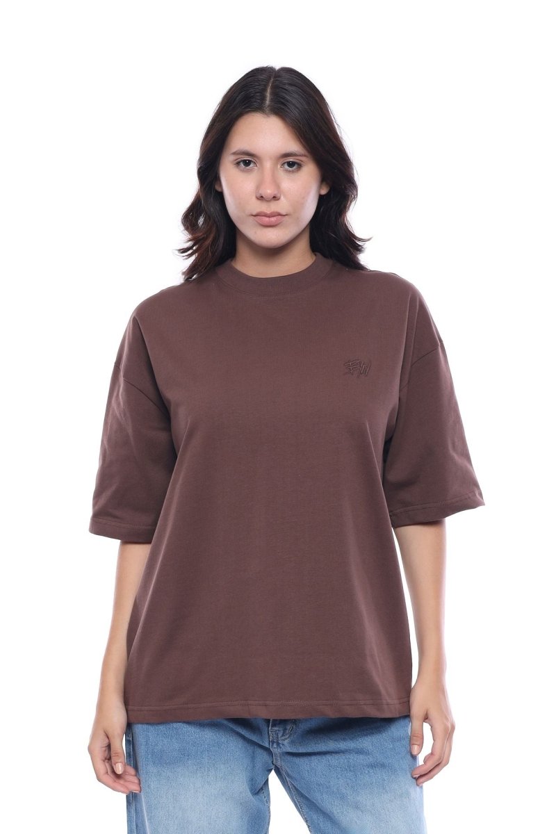 Brown Varsity BYN Oversized T-shirt - Baynoire