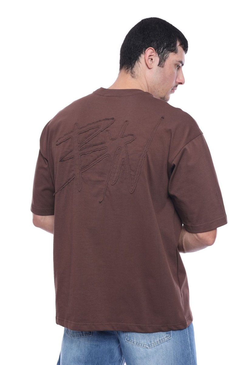 Brown Varsity BYN Oversized T-shirt - Baynoire