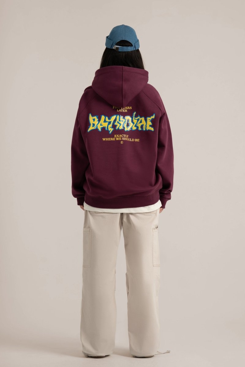 Burgundy Five Years Hoodie - Baynoire