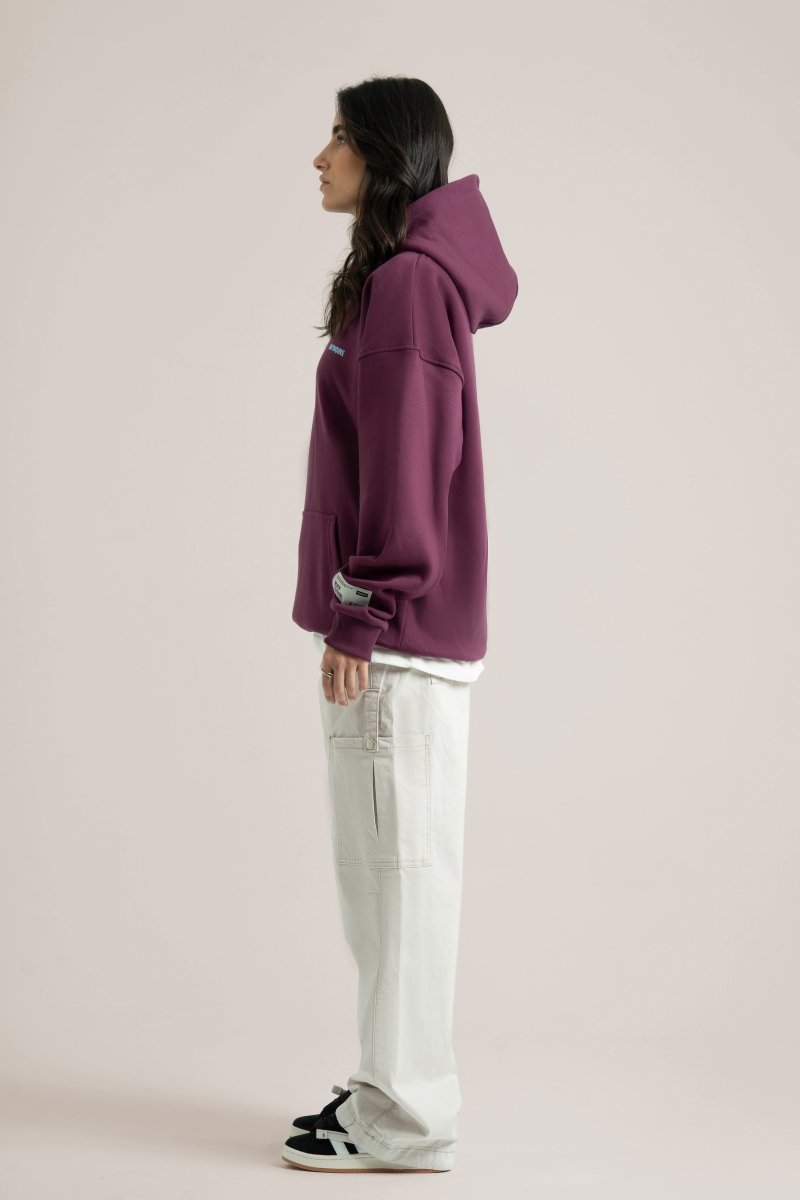 Burgundy Logo II PL Oversized Hoodie - Baynoire