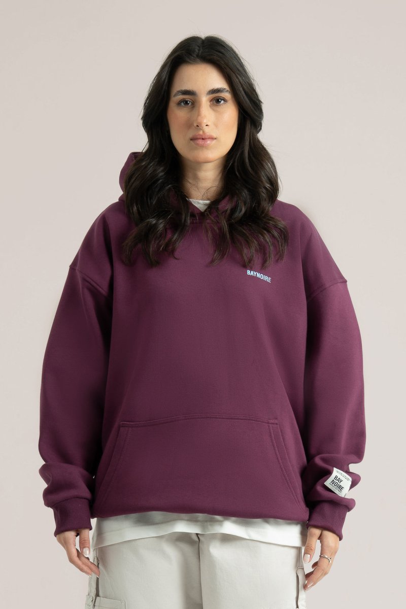 Burgundy Logo II PL Oversized Hoodie - Baynoire