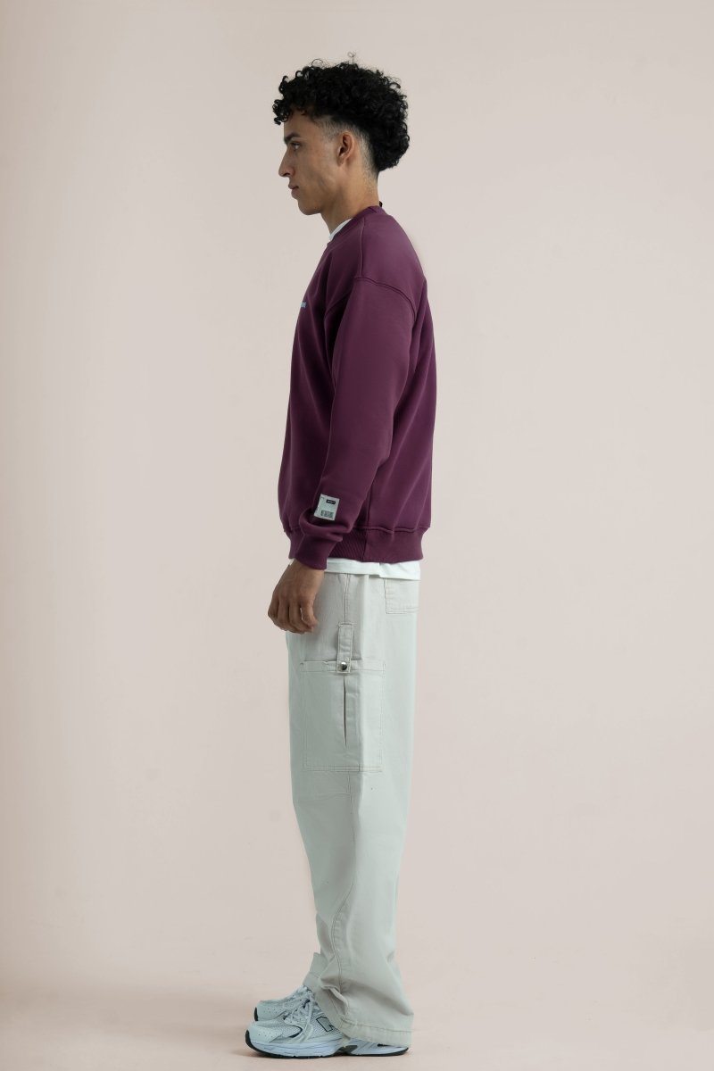 Burgundy Logo II PL Oversized Sweatshirt - Baynoire