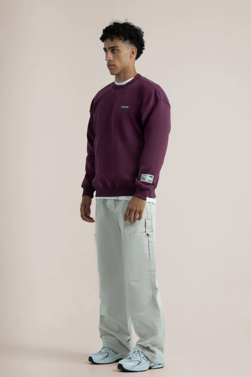 Burgundy Logo II PL Oversized Sweatshirt - Baynoire