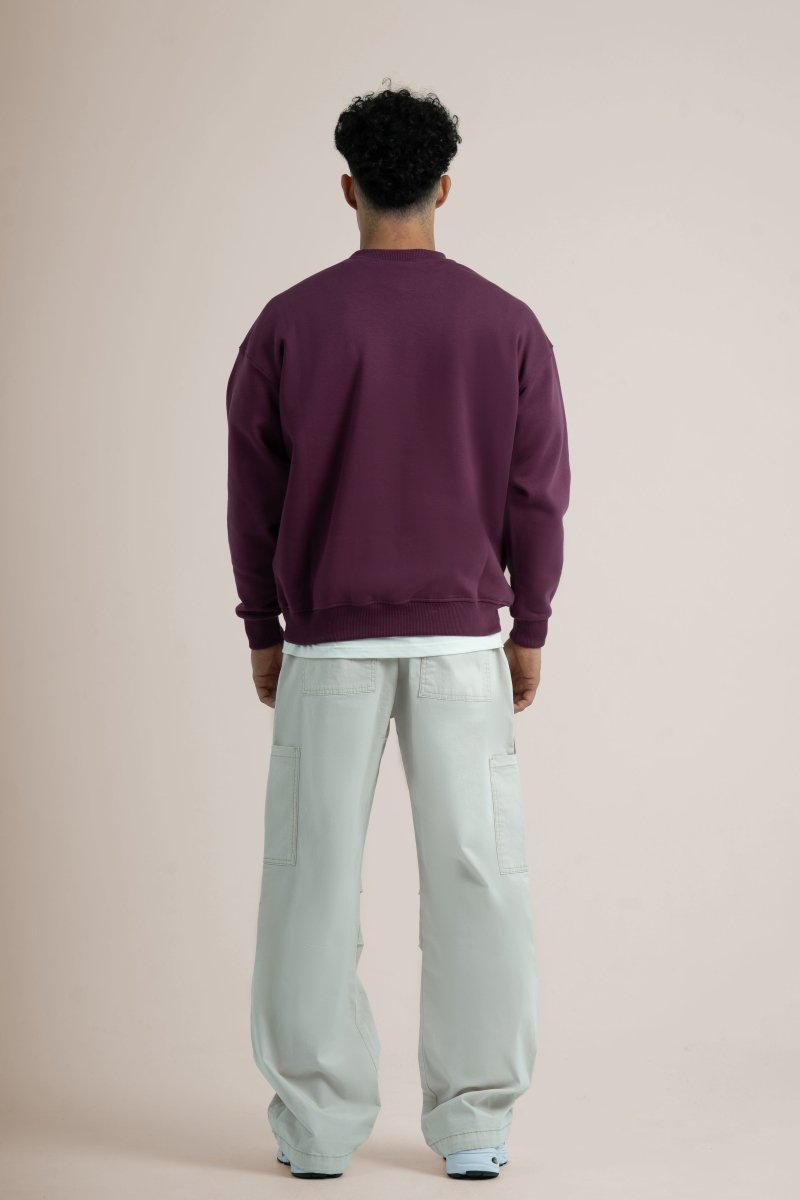 Burgundy Logo II PL Oversized Sweatshirt - Baynoire