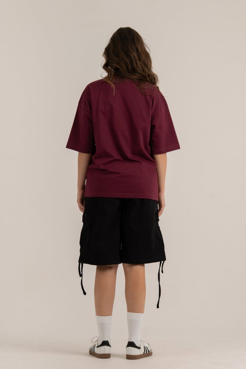 Burgundy Logo II PL Oversized T-shirt - Baynoire