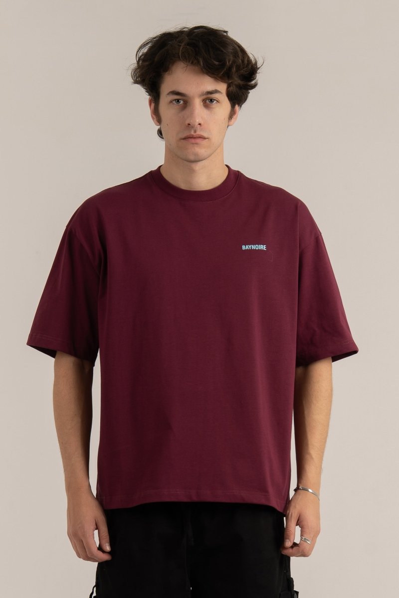 Burgundy Logo II PL Oversized T-shirt - Baynoire