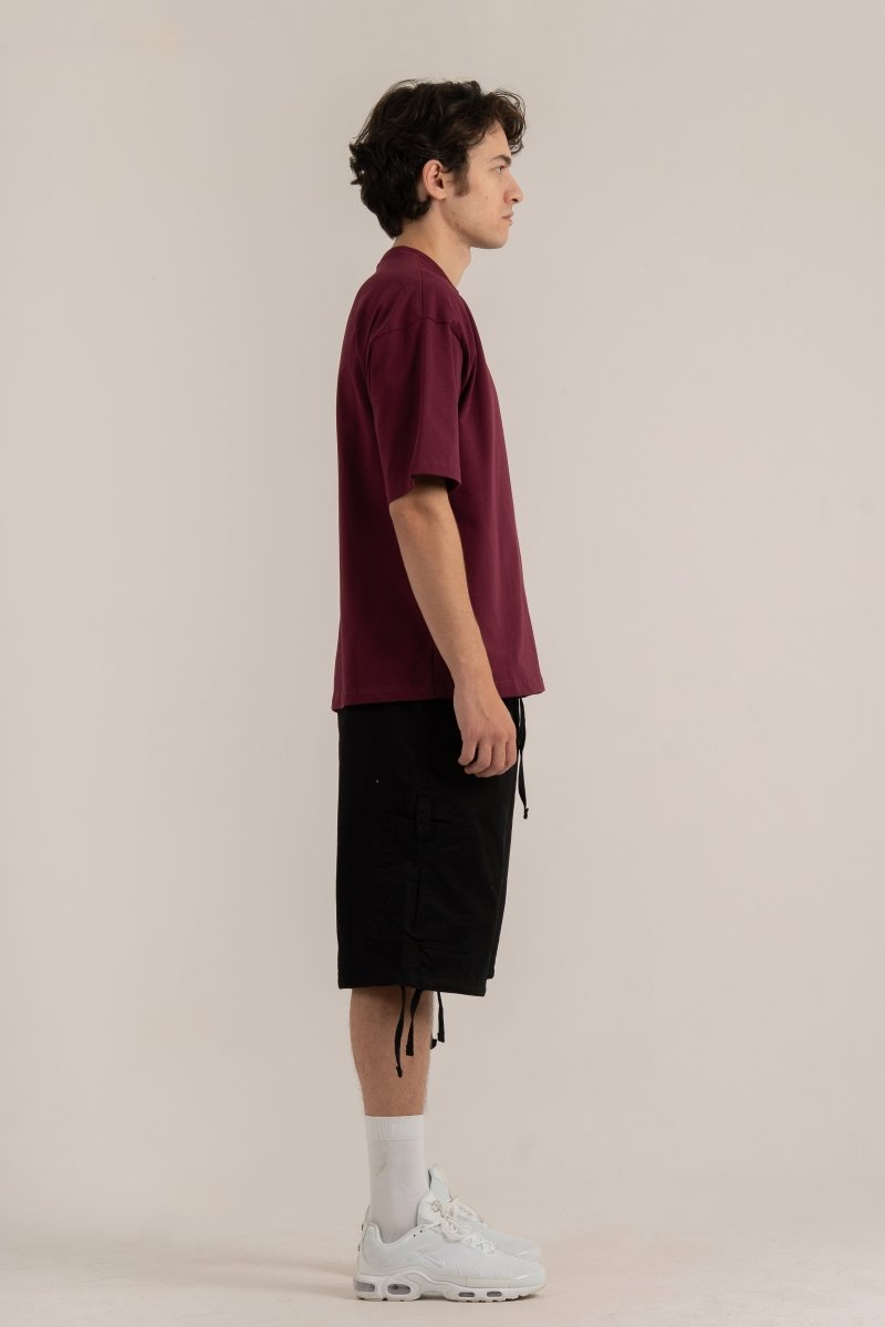Burgundy Logo II PL Oversized T-shirt - Baynoire