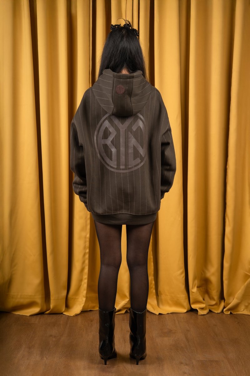 BYN X ALC Brown Oak Striped Hoodie - Baynoire