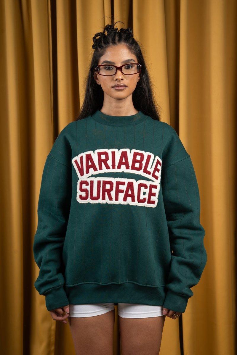 BYN X ALC Forest Green Striped Crewneck - Baynoire