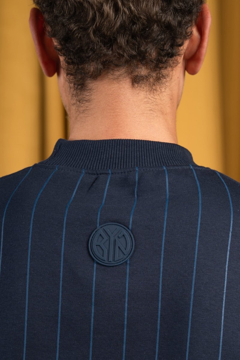BYN X ALC Navy Blue Striped Crewneck - Baynoire