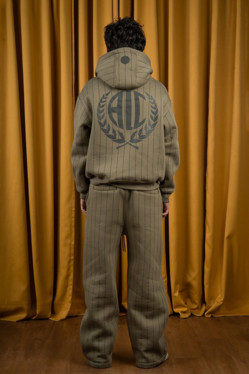 BYN X ALC Olive Striped Hoodie - Baynoire
