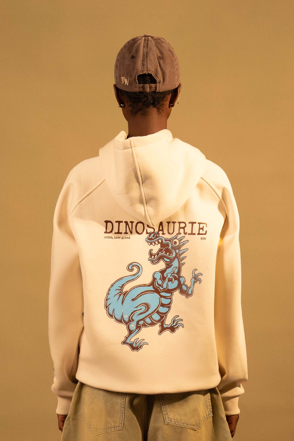 Cream Extinct Not Forgotten Oversized Hoodie