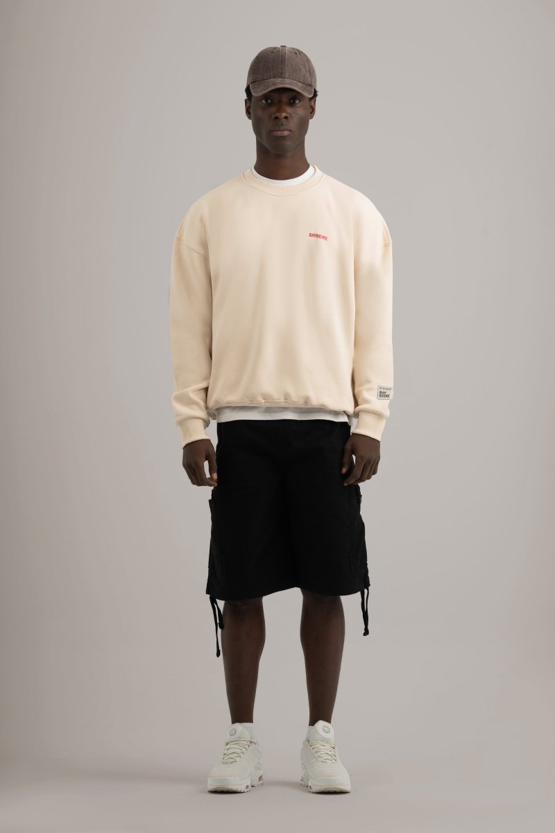 Cream Logo II PL Oversized Sweatshirt - Baynoire