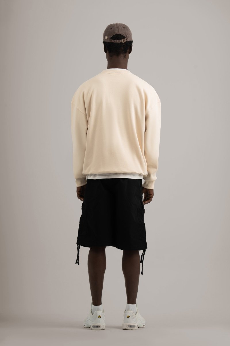 Cream Logo II PL Oversized Sweatshirt - Baynoire
