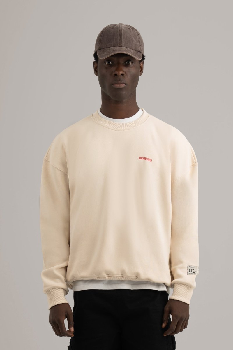 Cream Logo II PL Oversized Sweatshirt - Baynoire