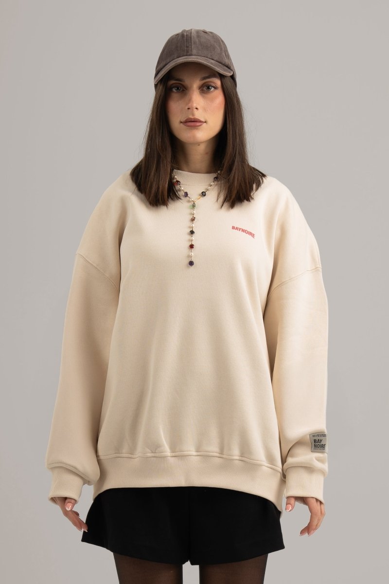 Cream Logo II PL Oversized Sweatshirt - Baynoire
