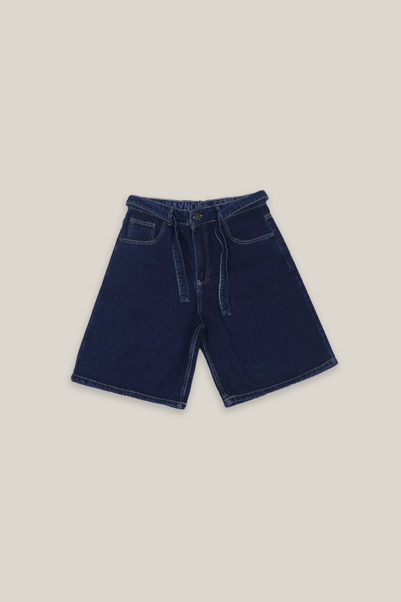 Dark Blue Denim Shorts - Baynoire