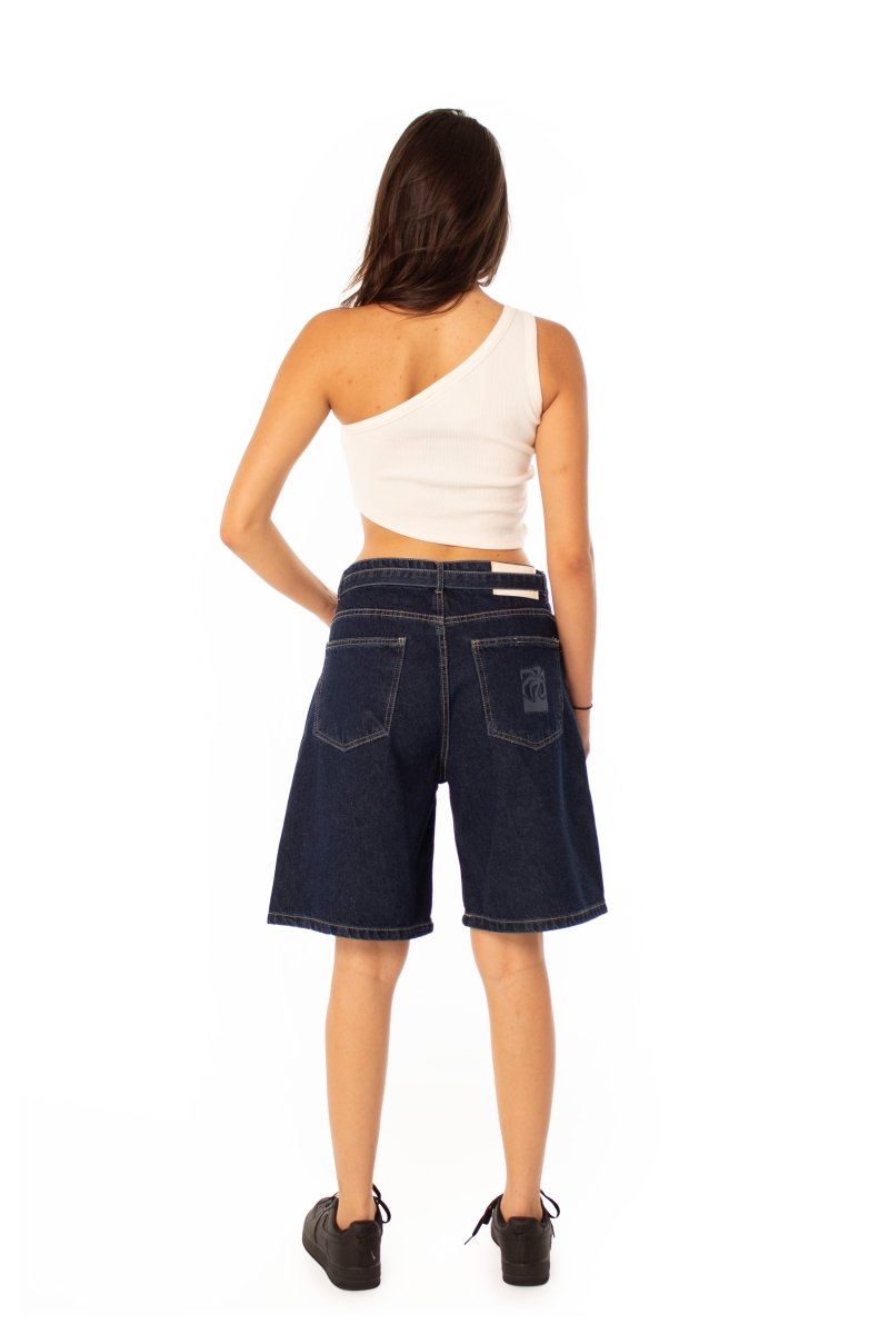 Dark Blue Denim Shorts - Baynoire