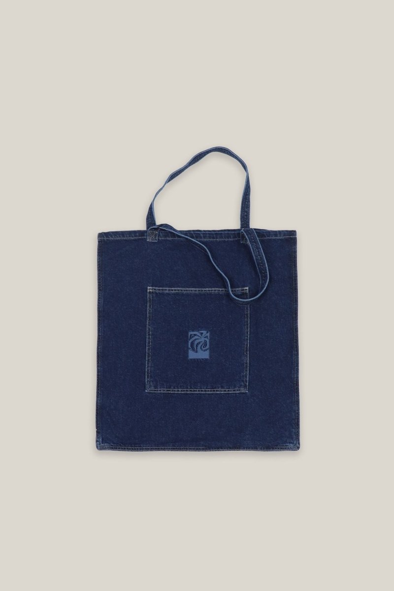 Dark Blue Denim Tote Bag - Baynoire