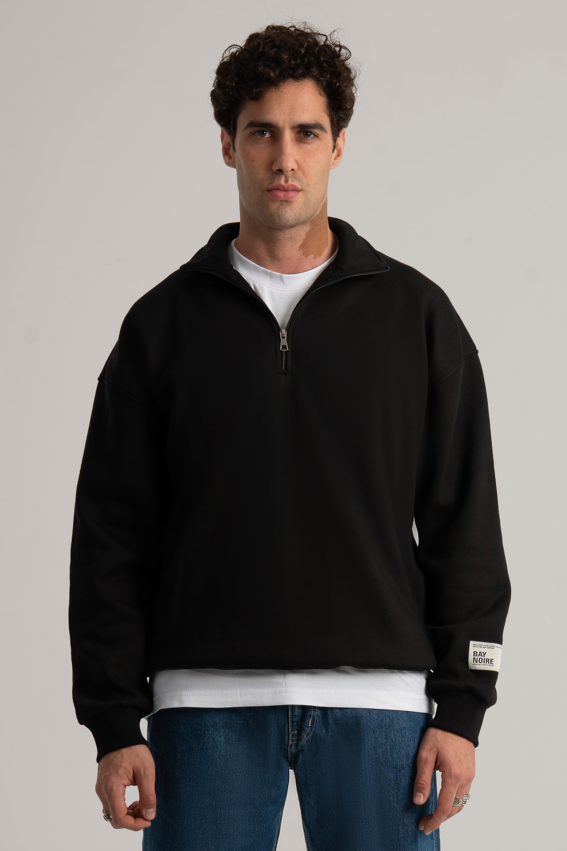 Black Q-Zipper Sweatshirt V3