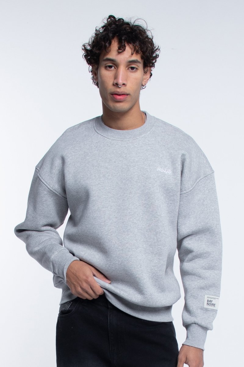 Grey B - Arabic Oversized Sweatshirt - Baynoire