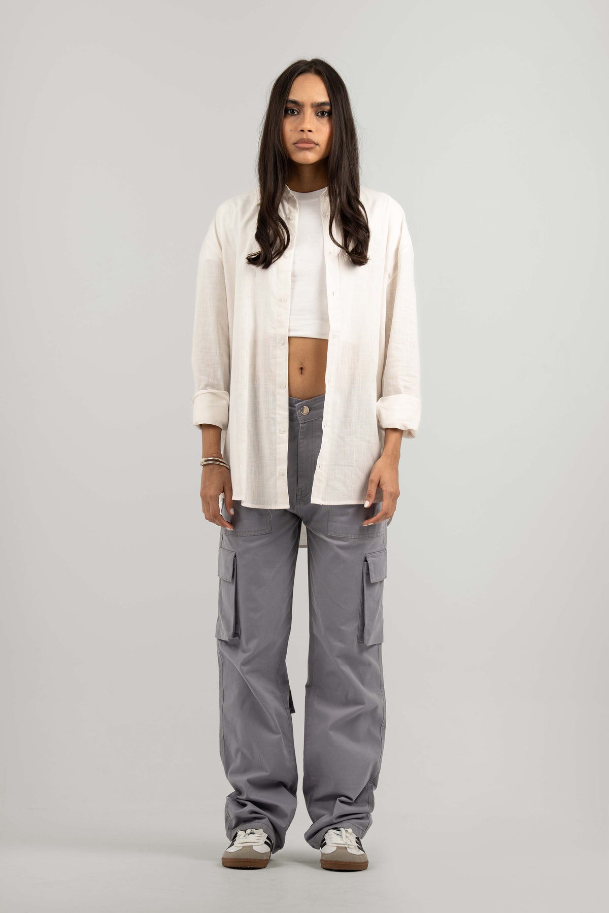 Grey Core Cargo Pants