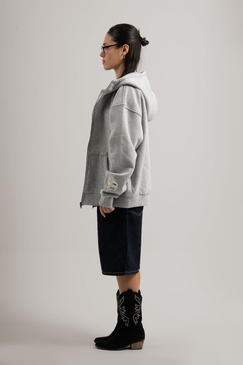 Grey High Collar Jacket V2 - Baynoire