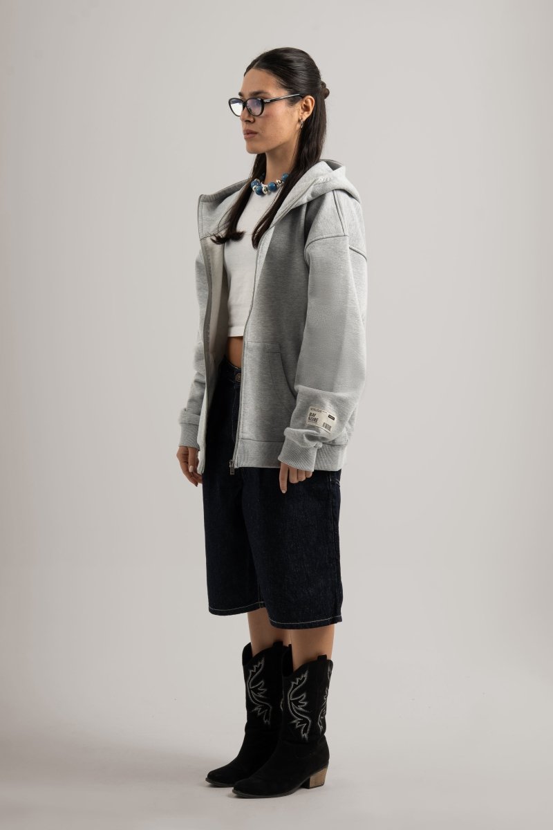 Grey High Collar Jacket V2 - Baynoire