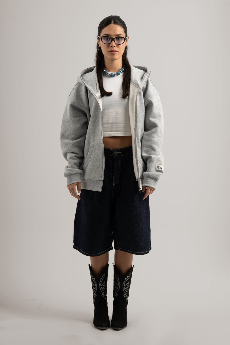 Grey High Collar Jacket V2 - Baynoire