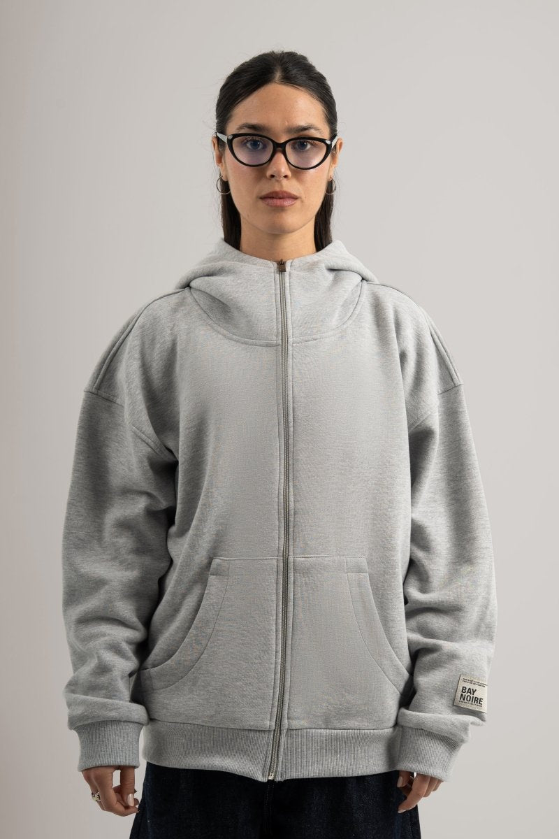 Grey High Collar Jacket V2 - Baynoire