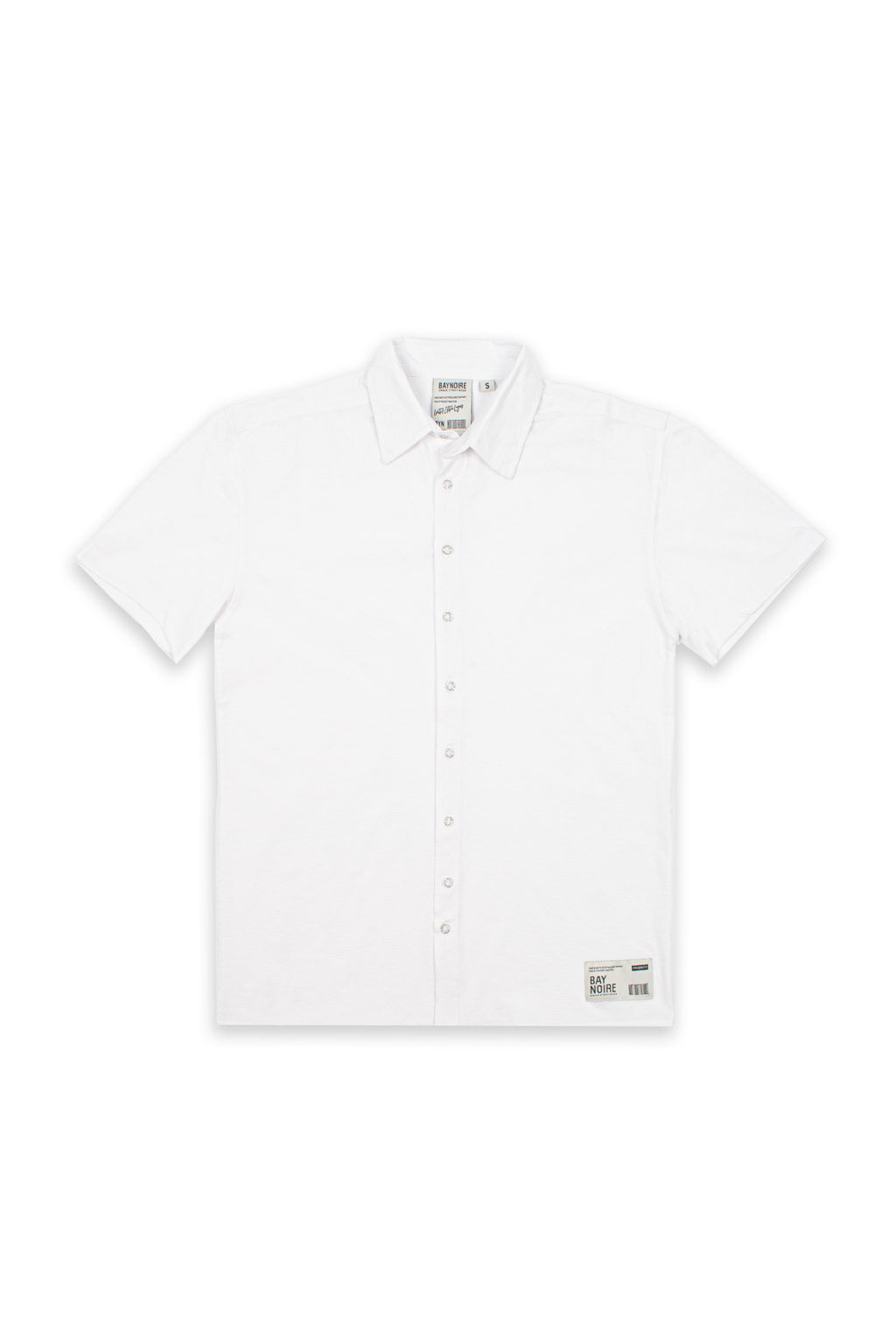 White Jacquard Short-Sleeve Shirt