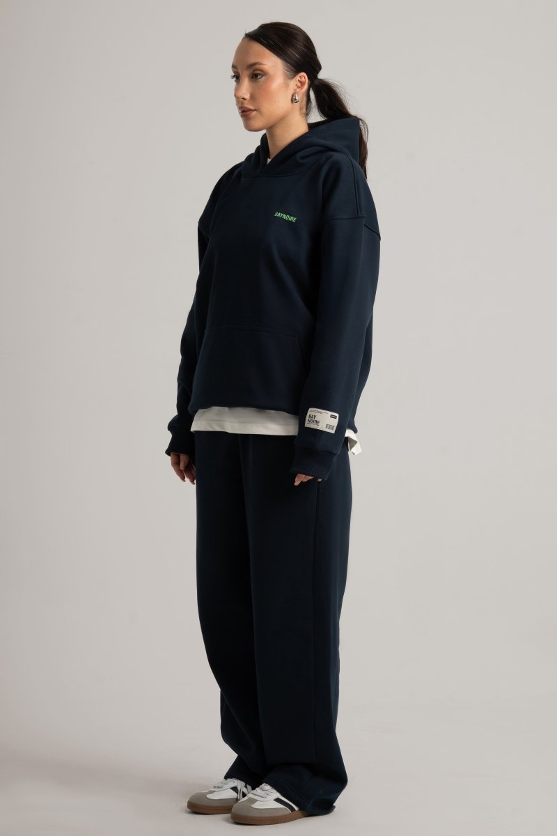 Navy Logo II PL Oversized Hoodie - Baynoire