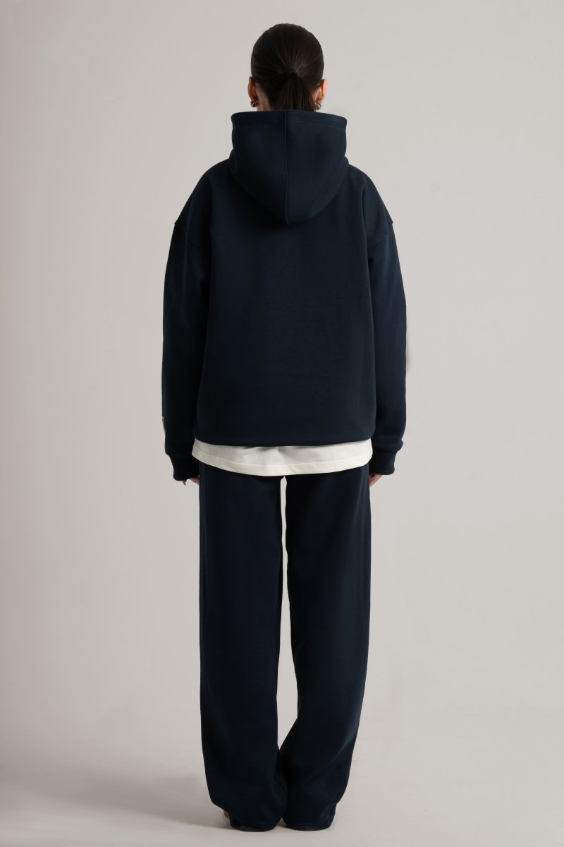 Navy Logo II PL Oversized Hoodie - Baynoire