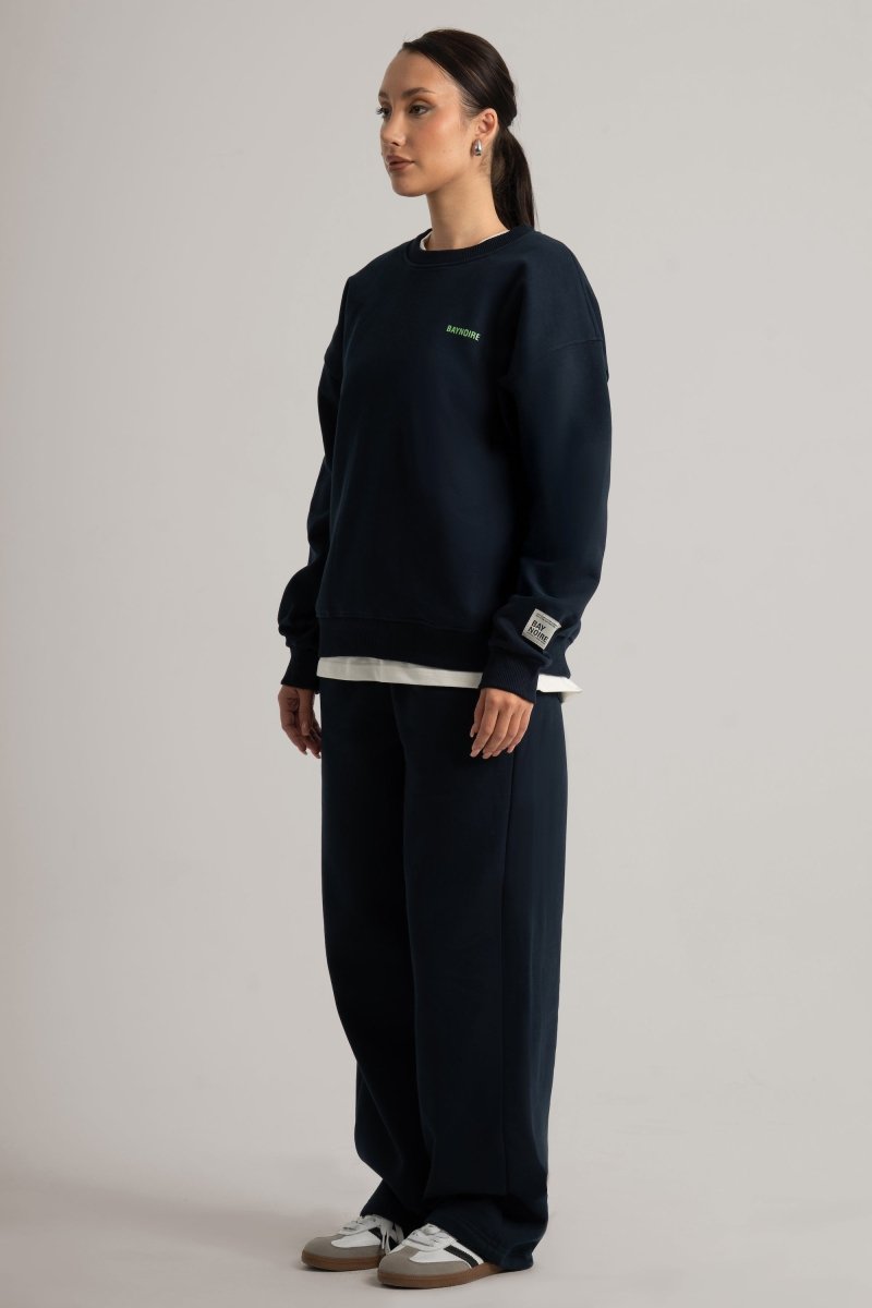 Navy Logo II PL Oversized Sweatpants - Baynoire