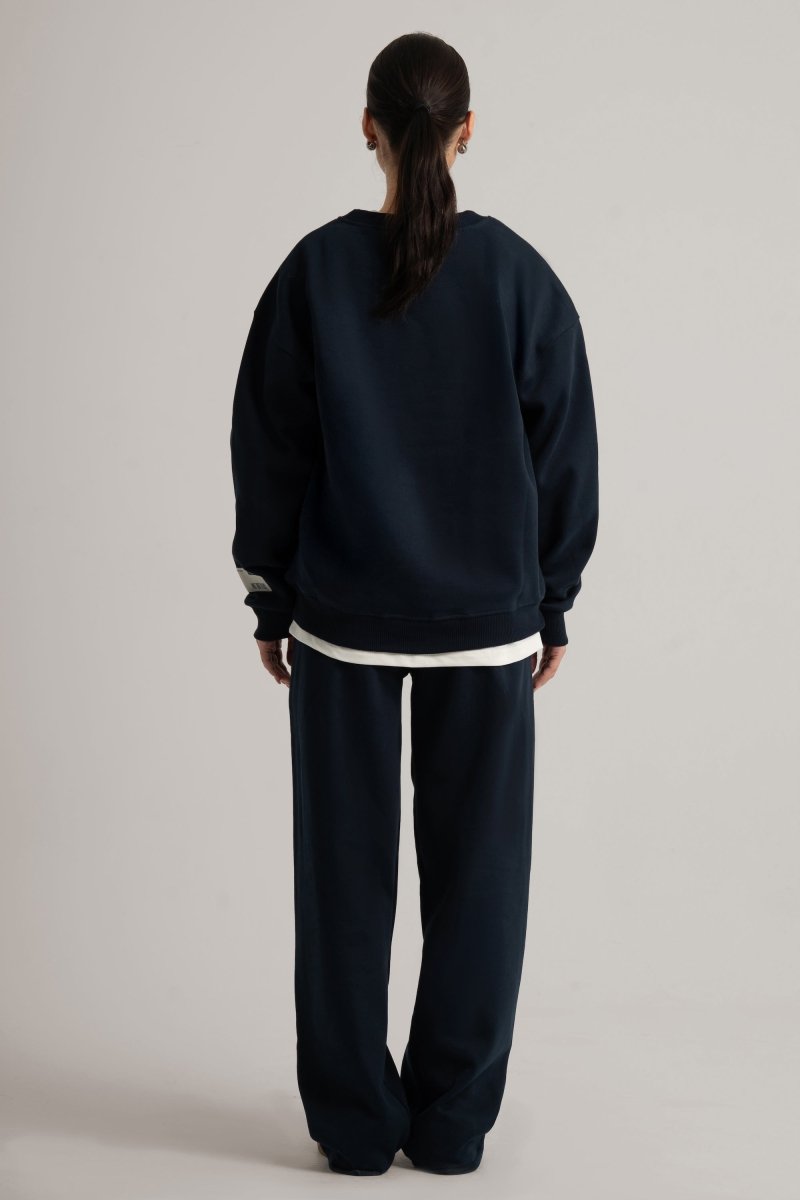 Navy Logo II PL Oversized Sweatpants - Baynoire