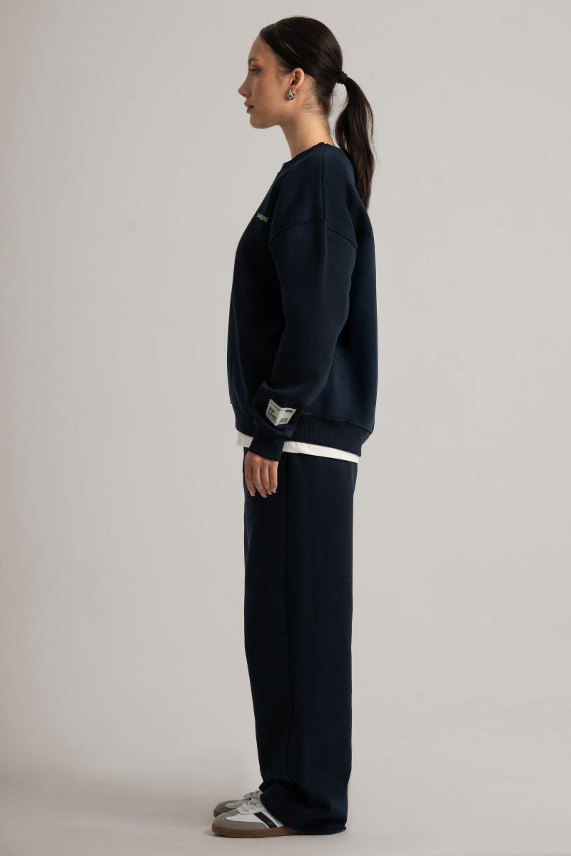 Navy Logo II PL Oversized Sweatpants - Baynoire