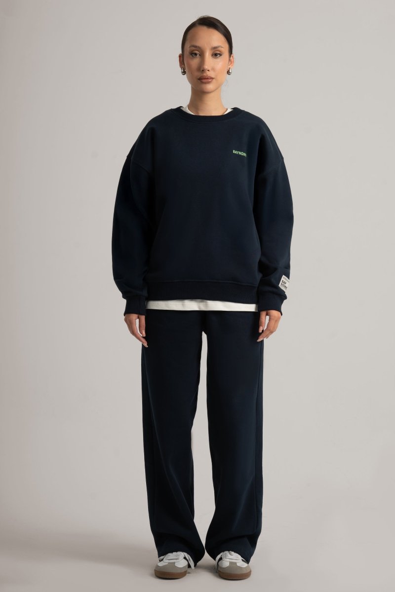 Navy Logo II PL Oversized Sweatpants - Baynoire