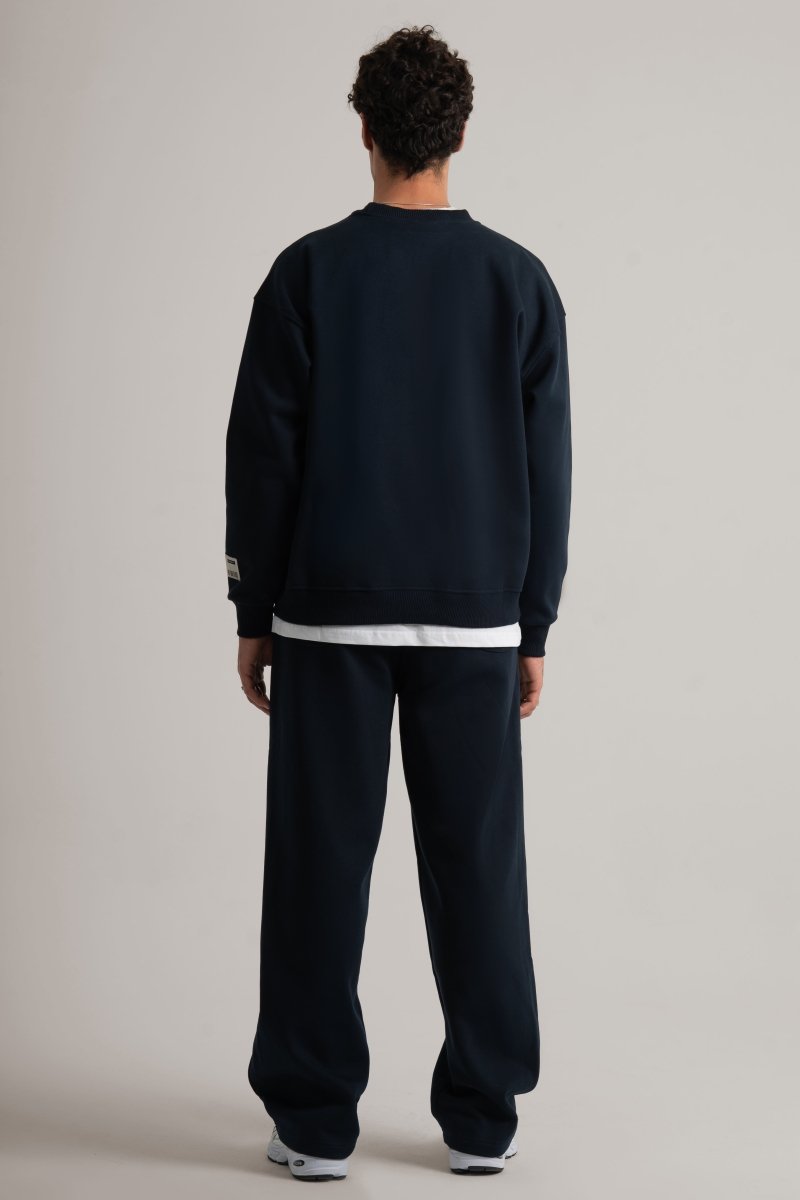 Navy Logo II PL Oversized Sweatshirt - Baynoire