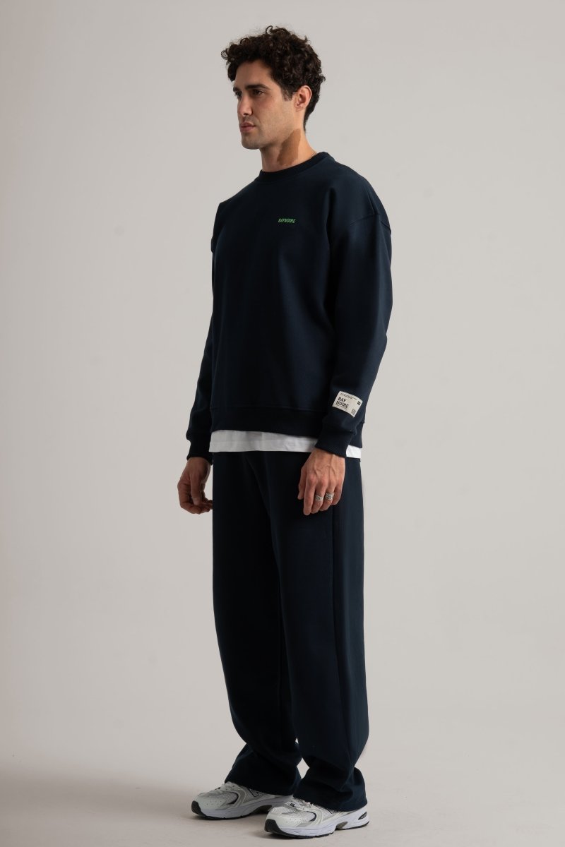 Navy Logo II PL Oversized Sweatshirt - Baynoire