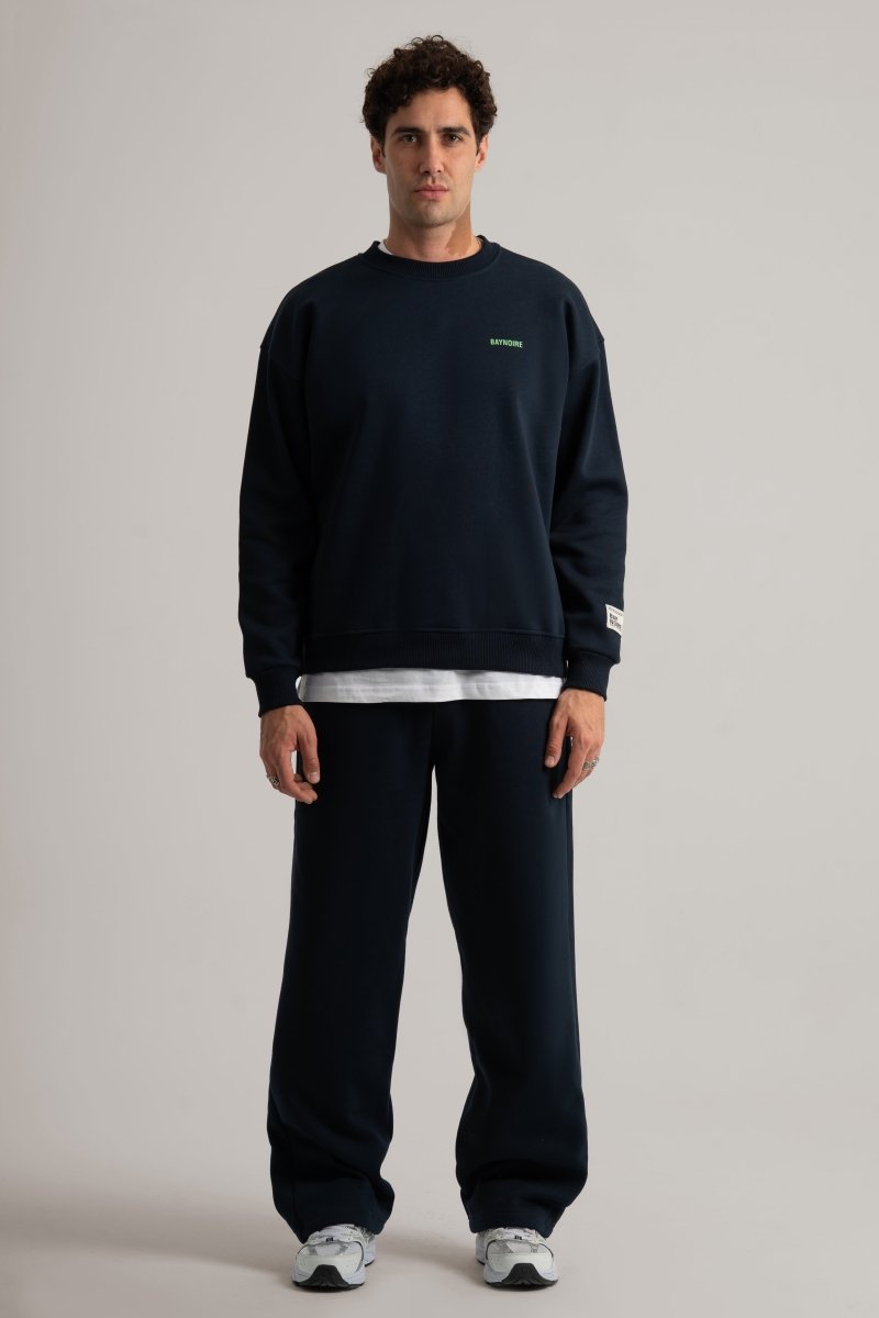 Navy Logo II PL Oversized Sweatshirt - Baynoire
