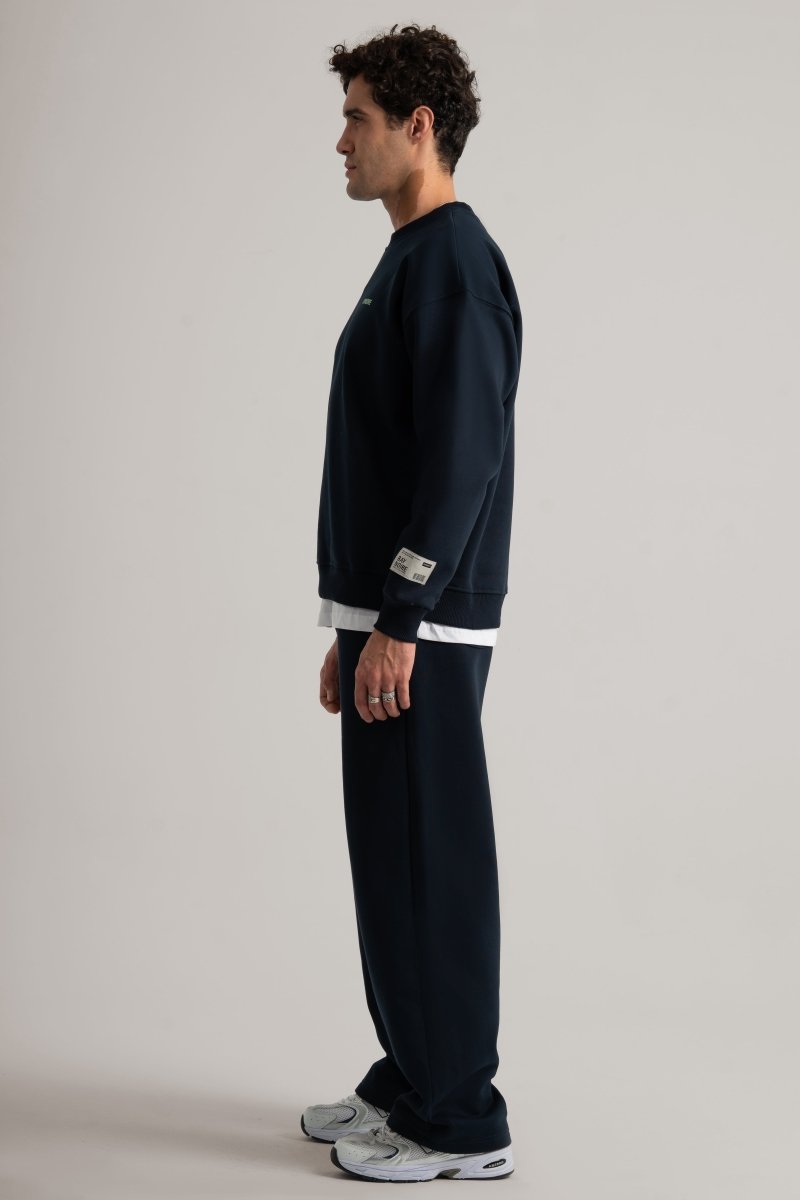 Navy Logo II PL Oversized Sweatshirt - Baynoire