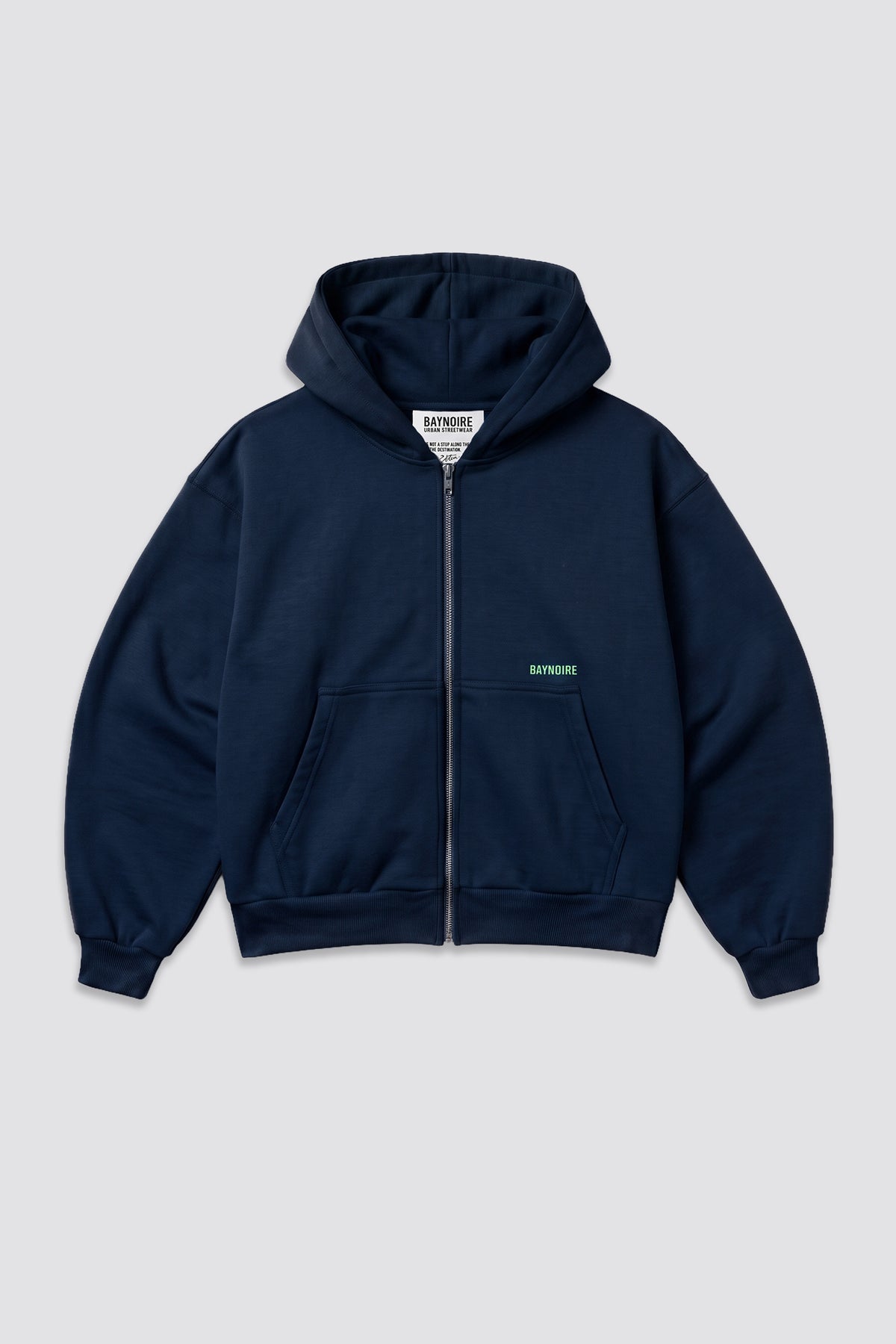 02P Oversized Navy Zipped Hoodie