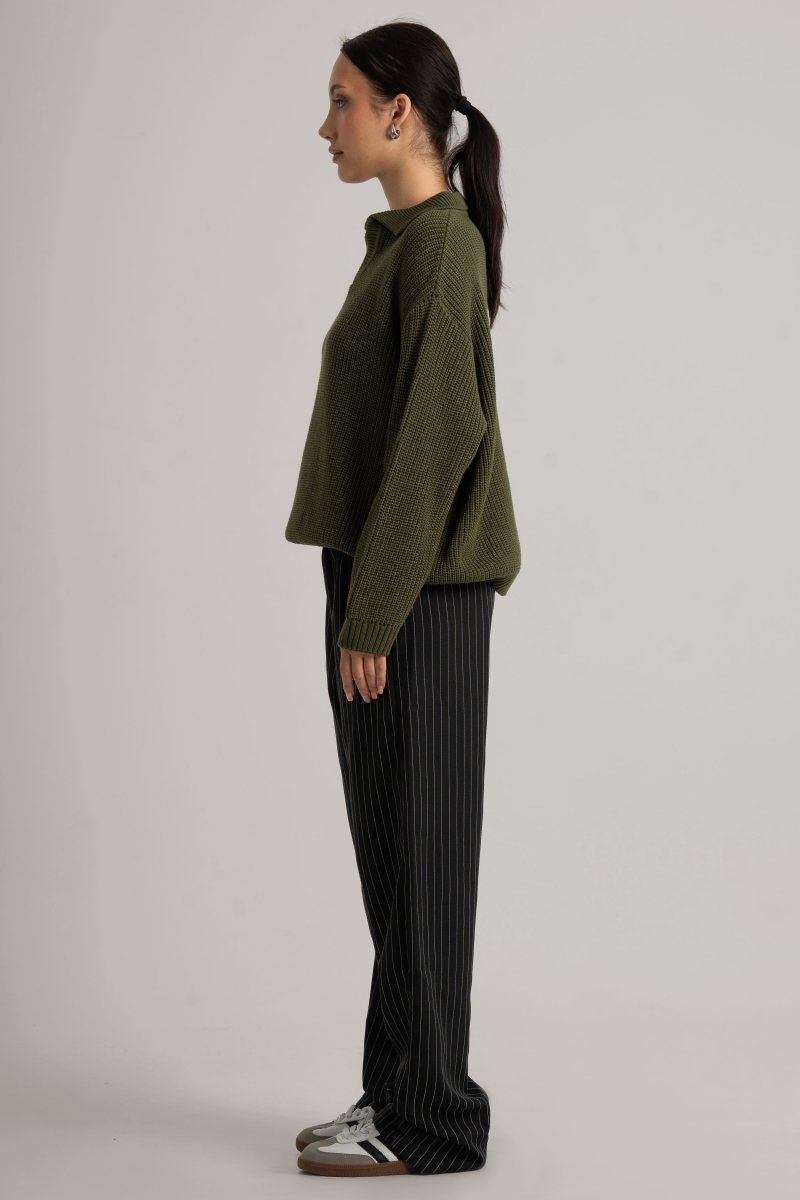 Olive Collar II Sweater - Baynoire