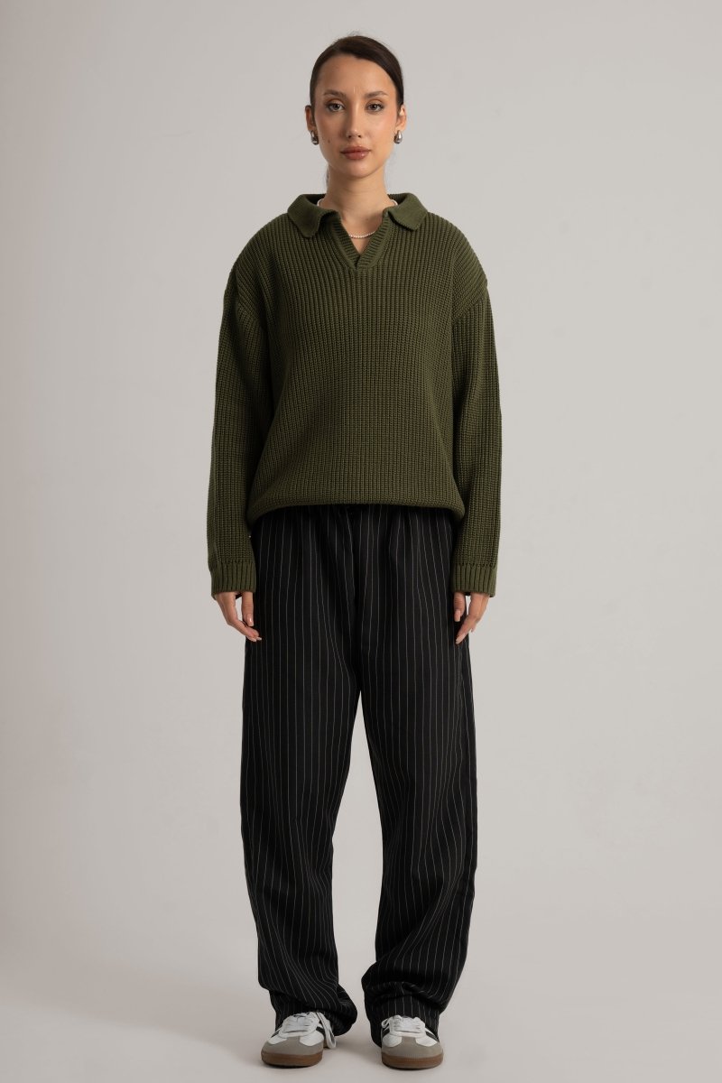 Olive Collar II Sweater - Baynoire