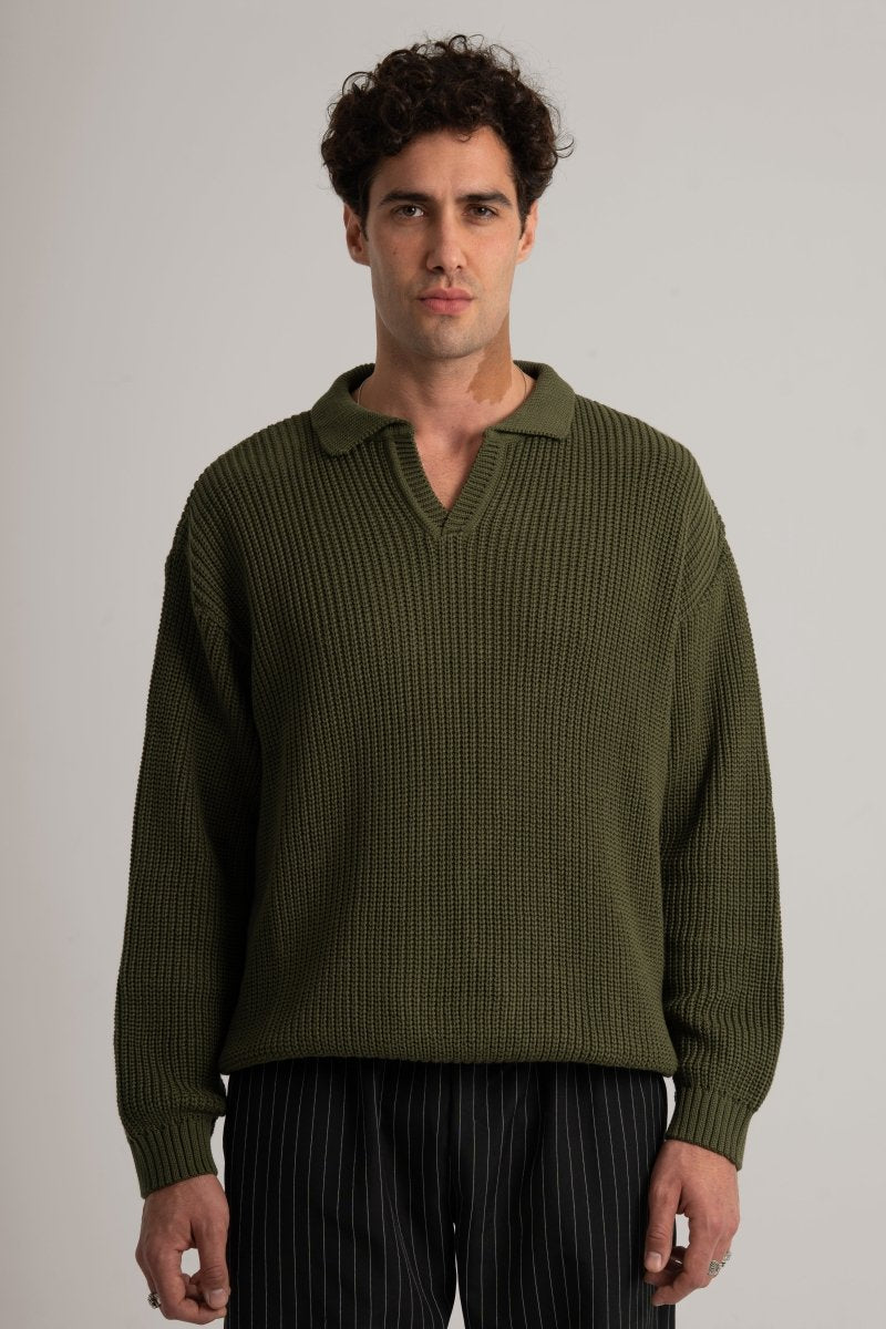 Olive Collar II Sweater - Baynoire