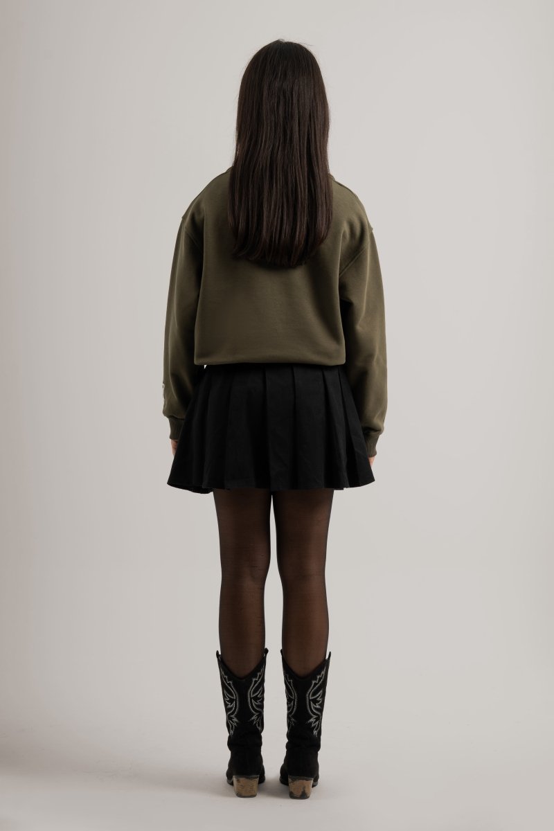 Olive Polo Q - Zipper Sweatshirt - Baynoire